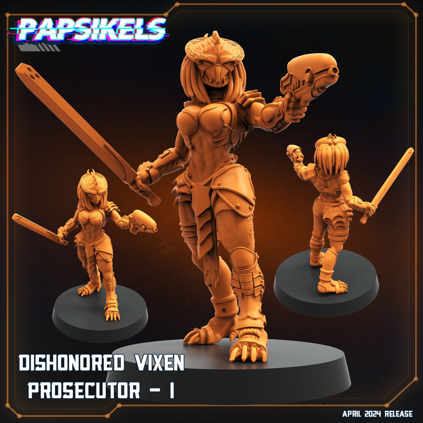 3D Printed Papsikels Democracy Troopers SciFi Dishonored Vixen Prosecutor Set 28mm 32mm - 3D Printing Boss 