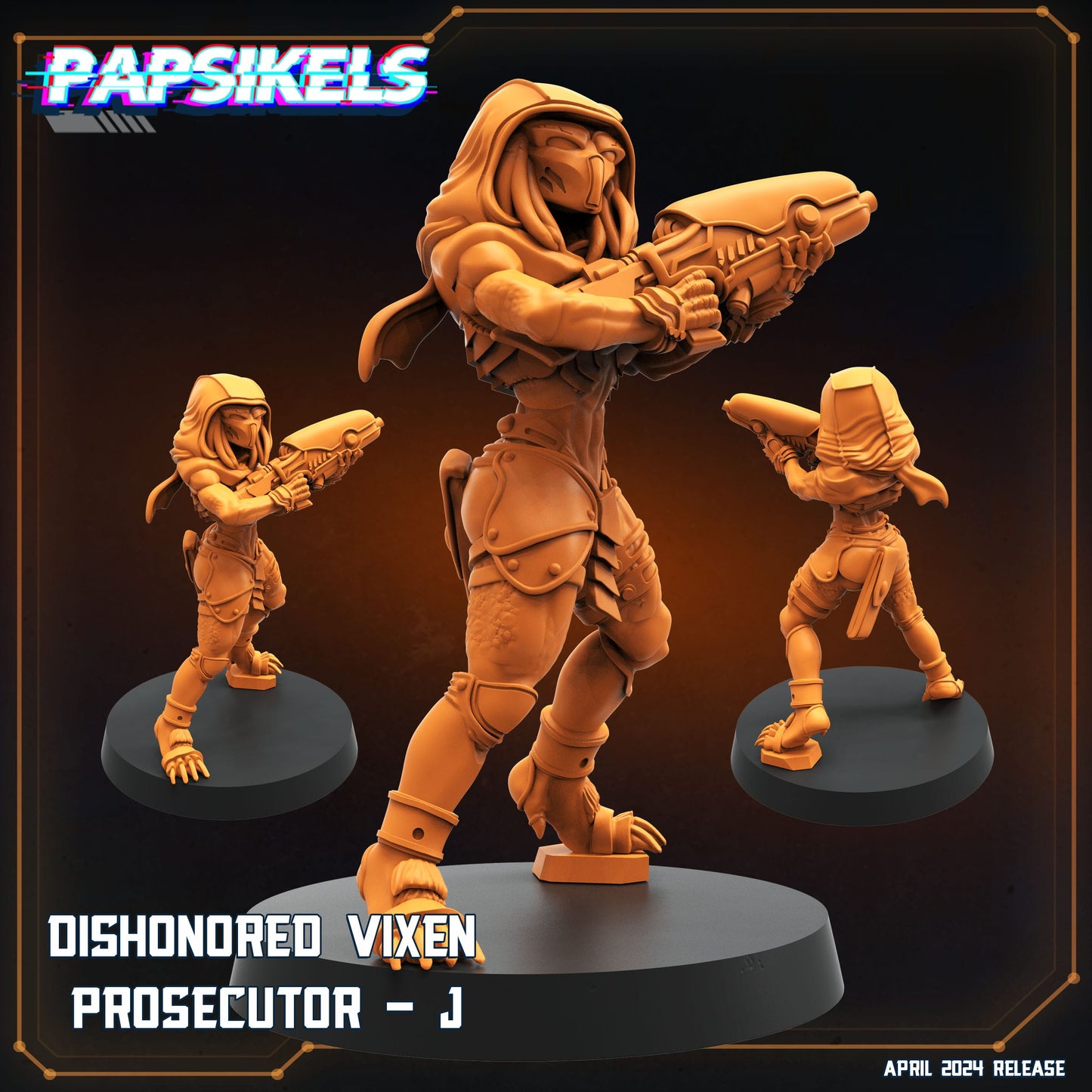 3D Printed Papsikels Democracy Troopers SciFi Dishonored Vixen Prosecutor Set 28mm 32mm - 3D Printing Boss 
