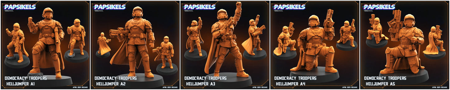 3D Printed Papsikels Democracy Troopers SciFi Set Democracy Troopers Helljumper Set 28mm 32mm - 3D Printing Boss 