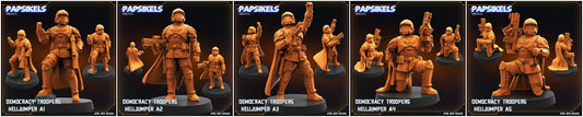 3D Printed Papsikels Democracy Troopers SciFi Set Democracy Troopers Helljumper Set 28mm 32mm - 3D Printing Boss 