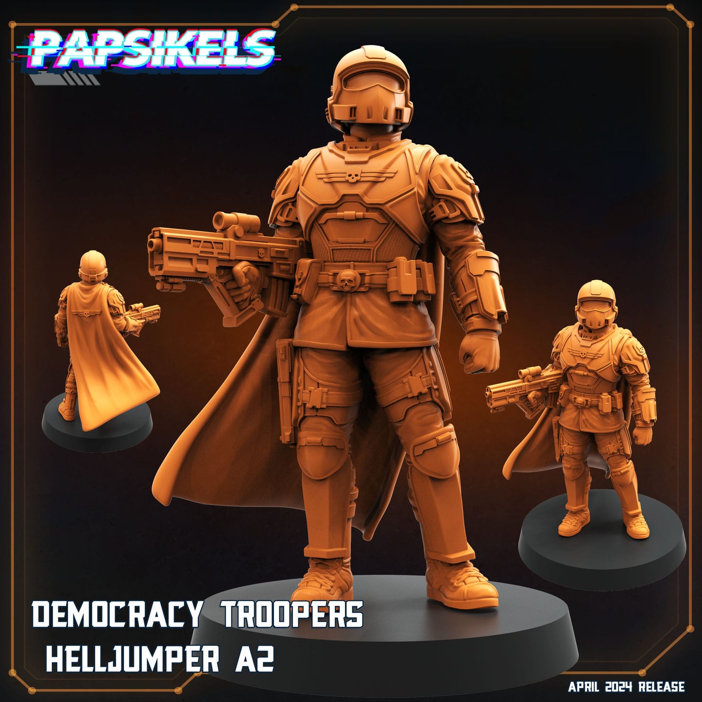 3D Printed Papsikels Democracy Troopers SciFi Set Democracy Troopers Helljumper Set 28mm 32mm - 3D Printing Boss 