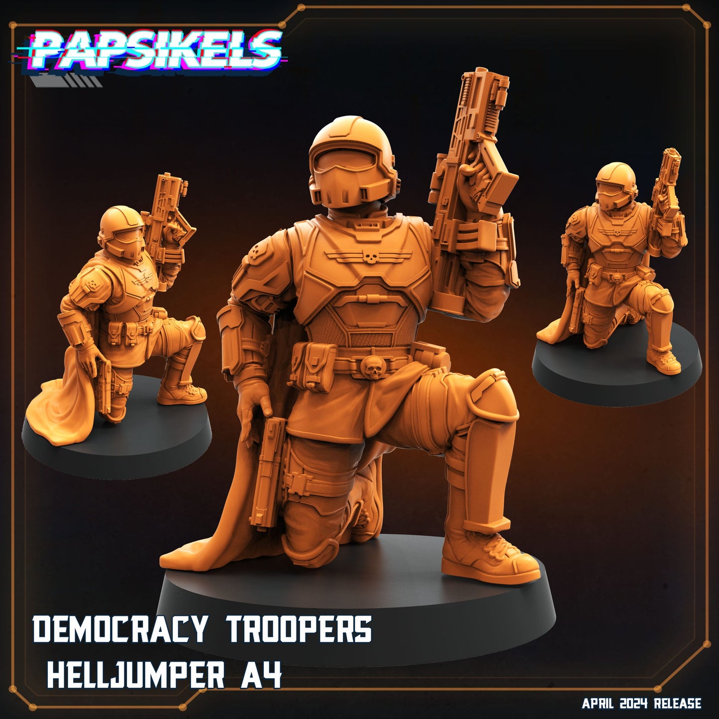 3D Printed Papsikels Democracy Troopers SciFi Set Democracy Troopers Helljumper Set 28mm 32mm - 3D Printing Boss 