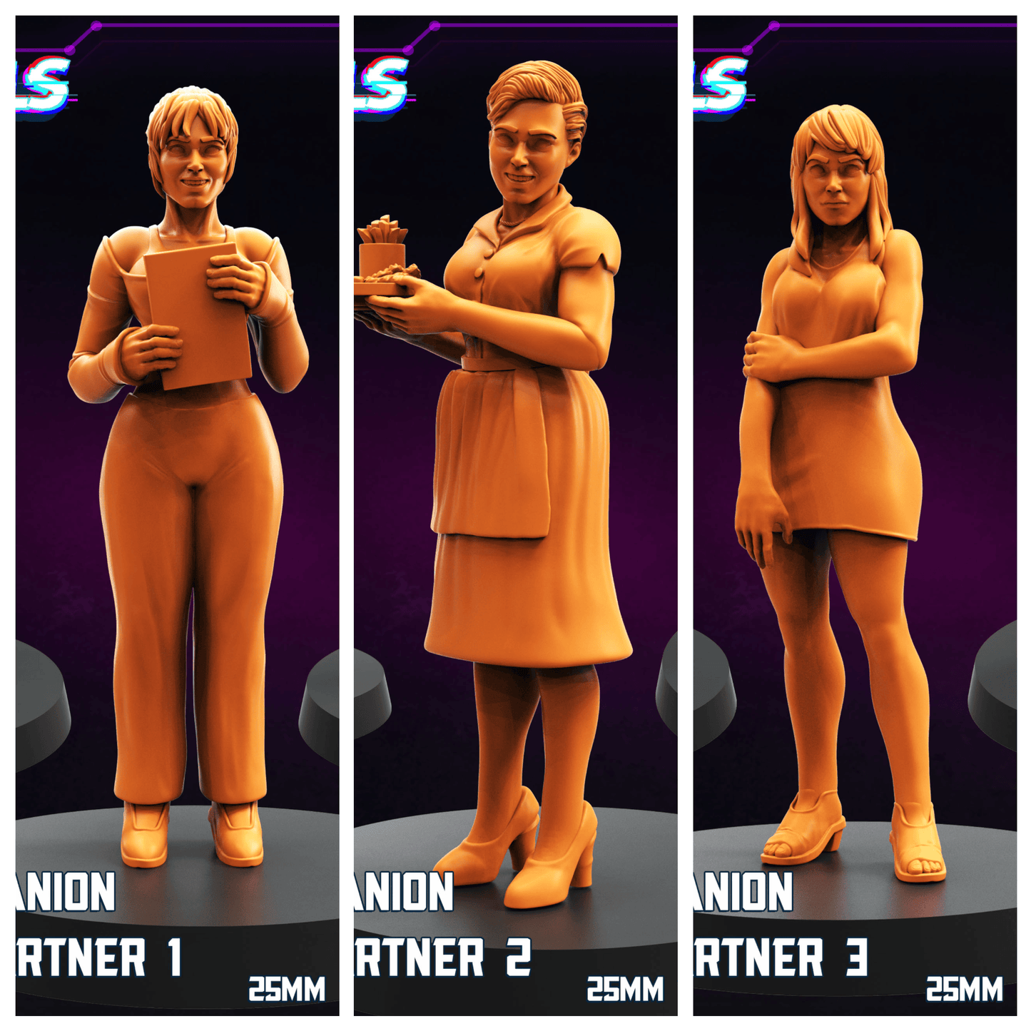 3D Printed Papsikels Digital Companion Domestic Partner Set October 2024 Cyberpunk 28mm 32mm - 3D Printing Boss 