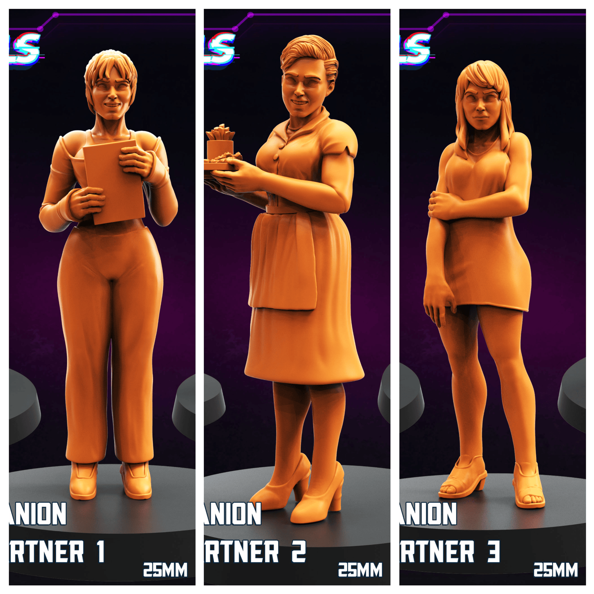 3D Printed Papsikels Digital Companion Domestic Partner Set October 2024 Cyberpunk 28mm 32mm - 3D Printing Boss 