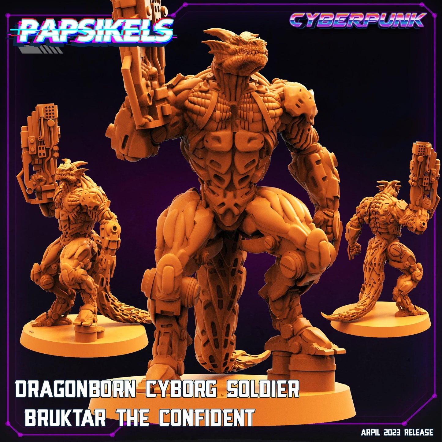 3D Printed Papsikels - Dragonborn Cyborg Set - 28mm 32mm - 3D Printing Boss 