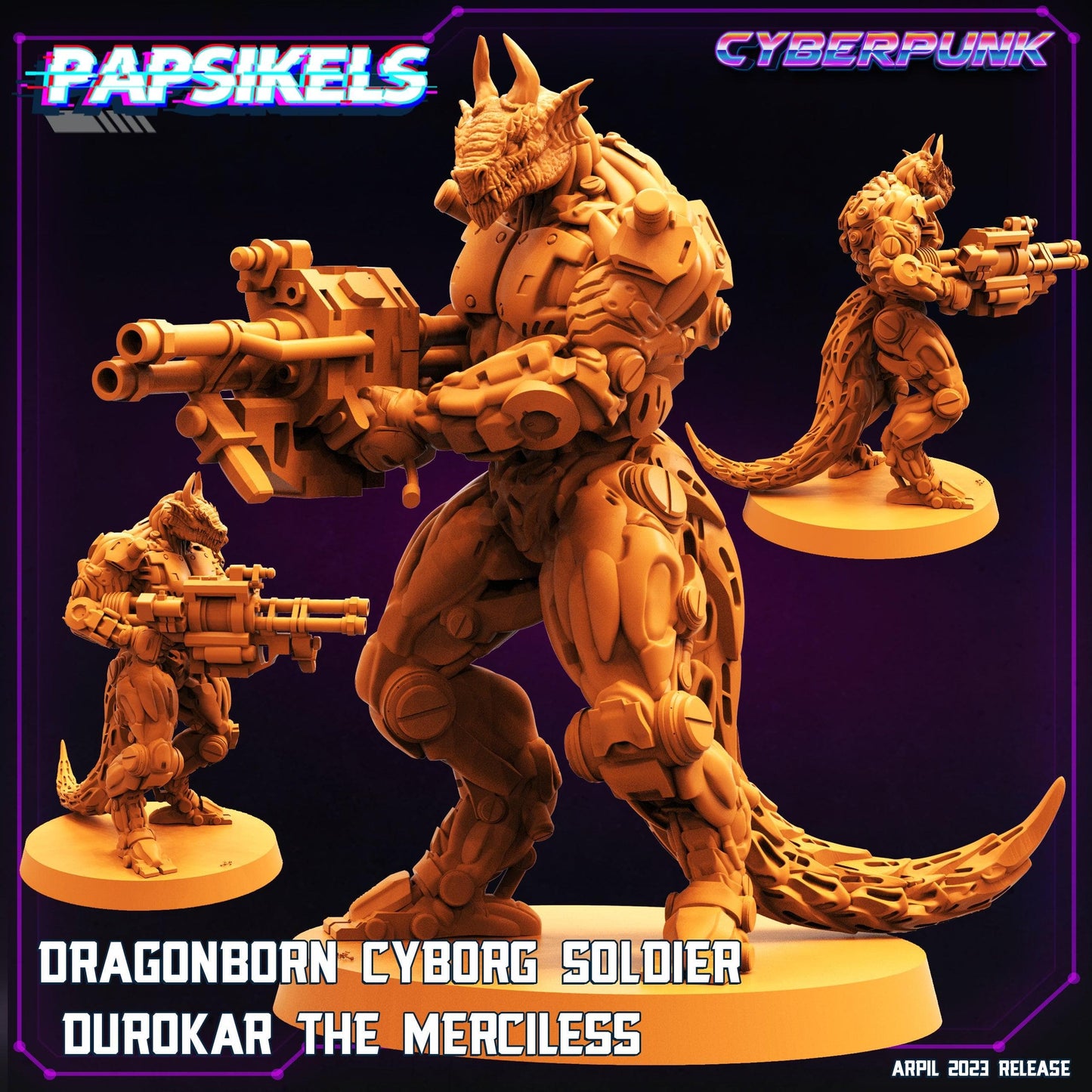 3D Printed Papsikels - Dragonborn Cyborg Set - 28mm 32mm - 3D Printing Boss 