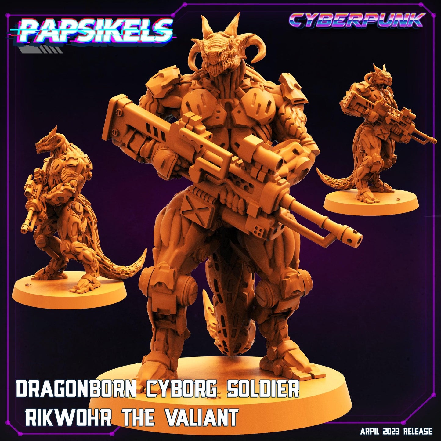 3D Printed Papsikels - Dragonborn Cyborg Set - 28mm 32mm - 3D Printing Boss 