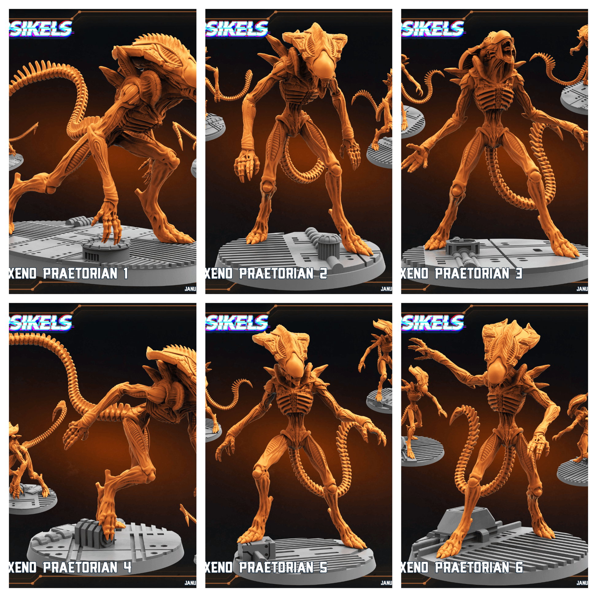 3D Printed Papsikels Elite Xeno Praetorians Set January 2025 - Scifi 28mm 32mm - 3D Printing Boss 