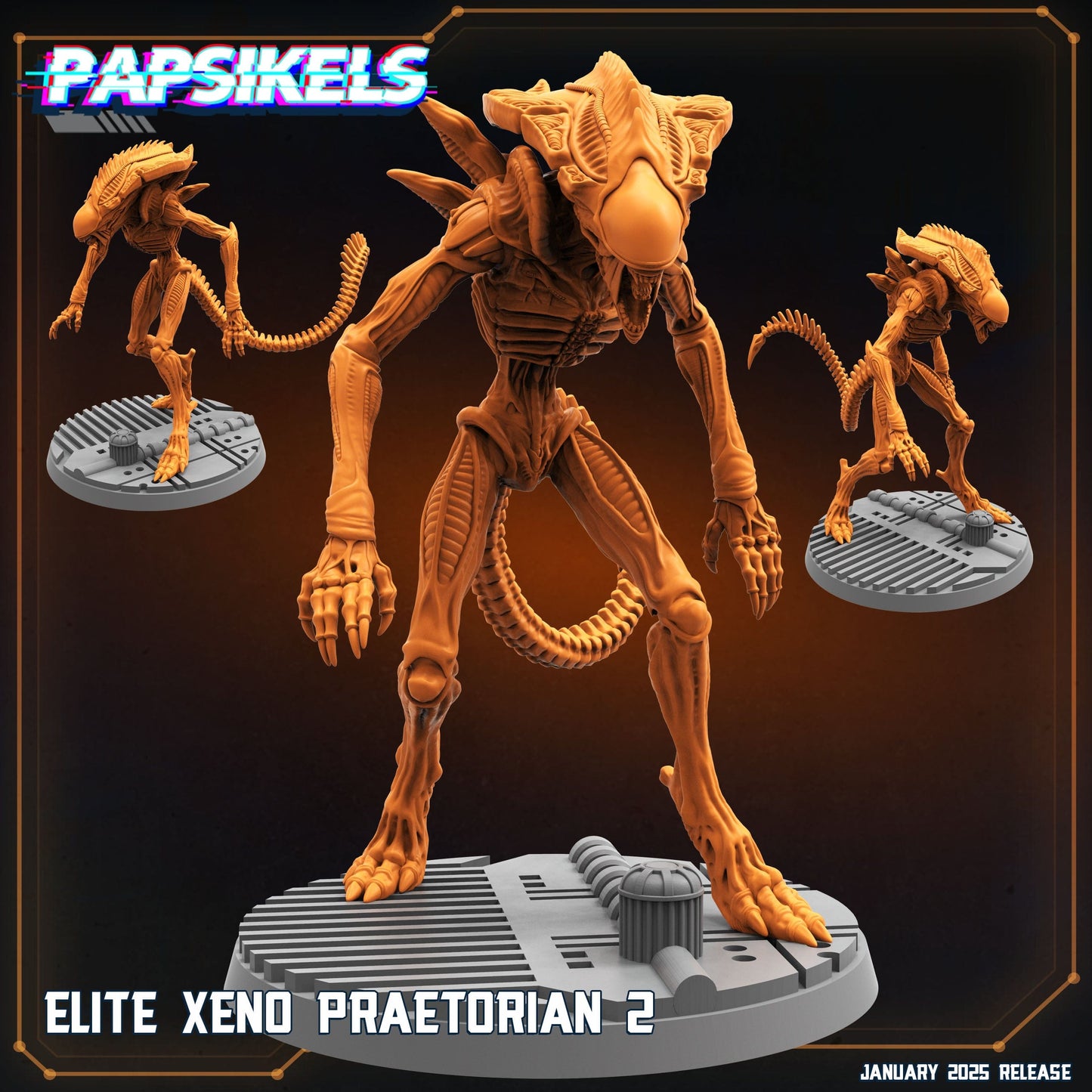 3D Printed Papsikels Elite Xeno Praetorians Set January 2025 - Scifi 28mm 32mm - 3D Printing Boss 