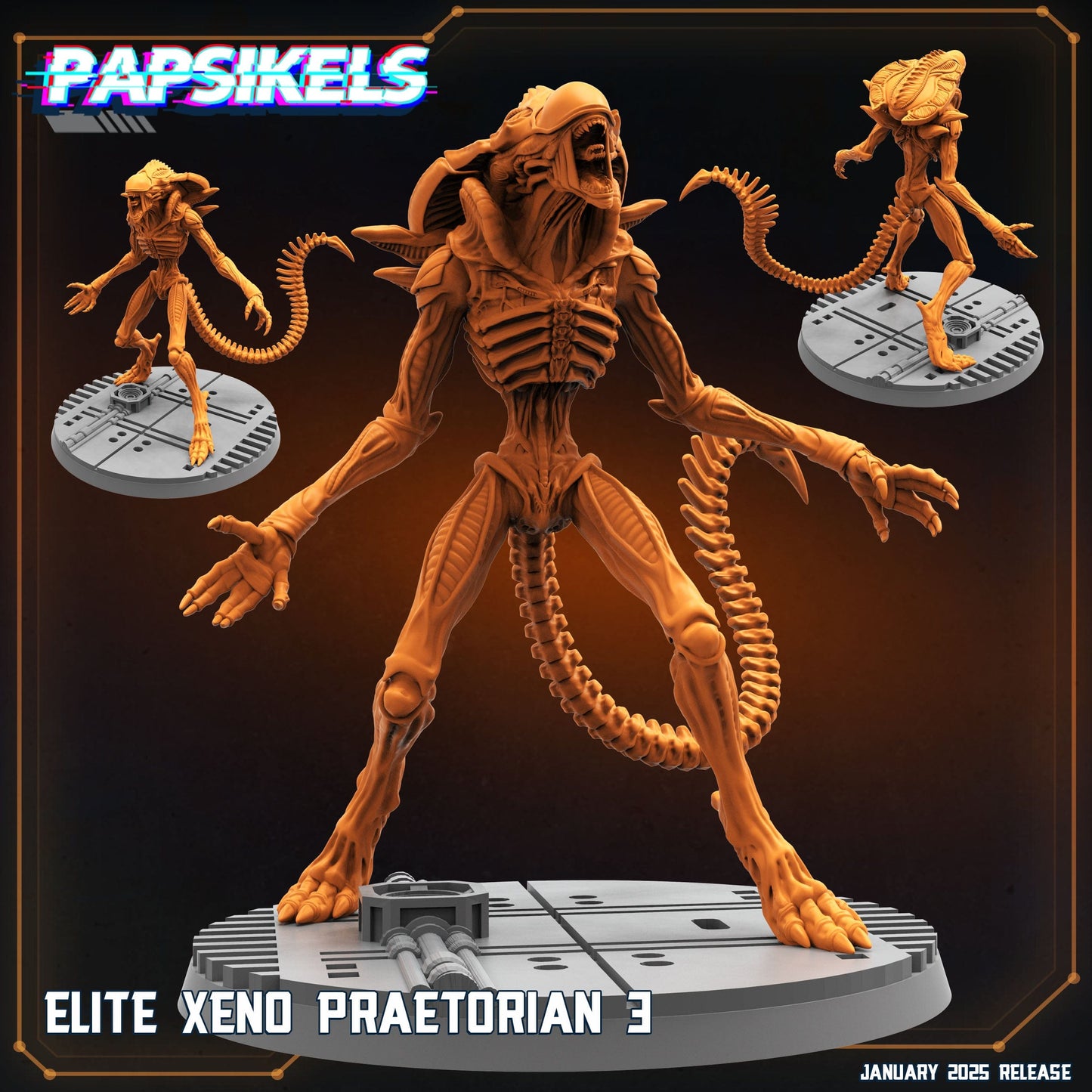 3D Printed Papsikels Elite Xeno Praetorians Set January 2025 - Scifi 28mm 32mm - 3D Printing Boss 