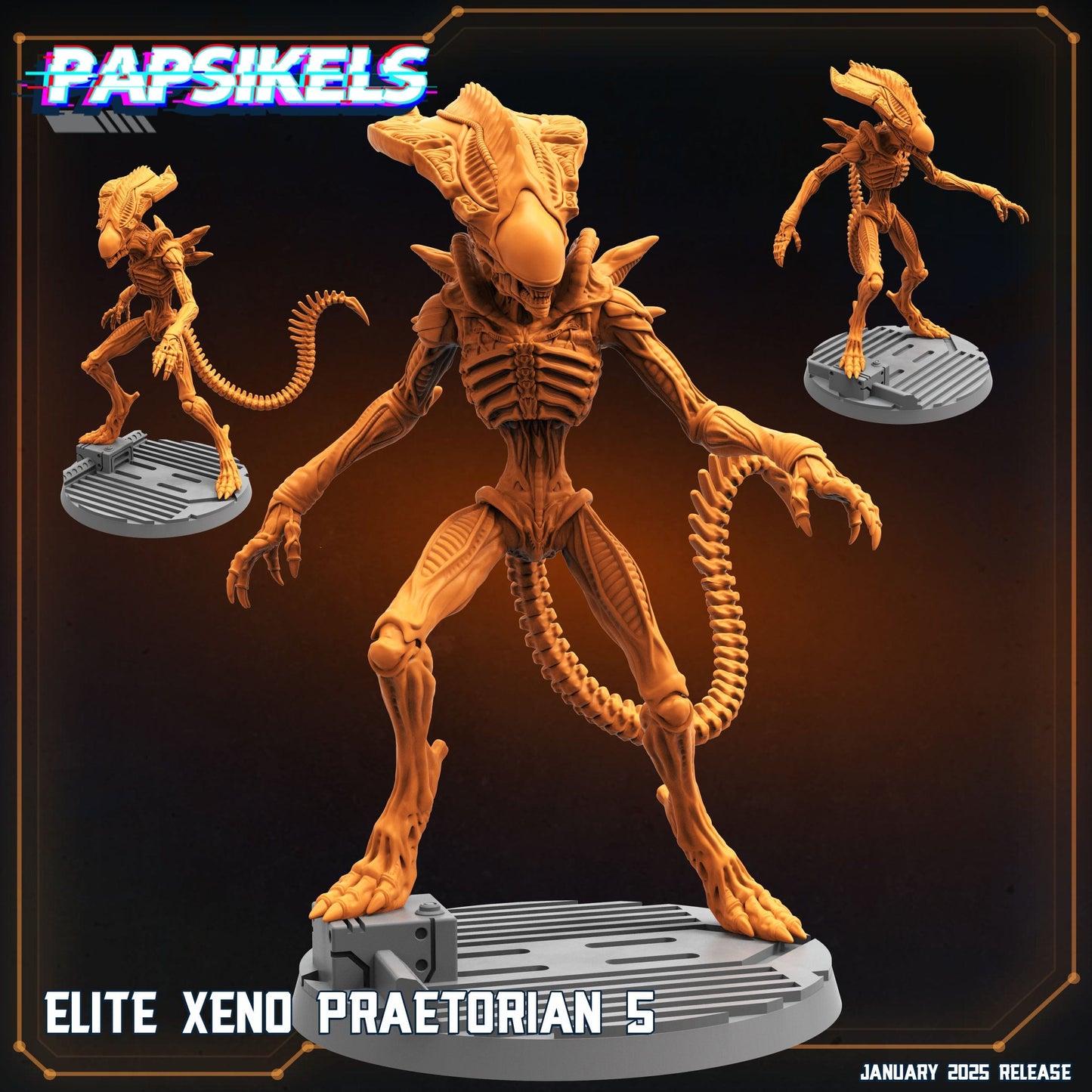 3D Printed Papsikels Elite Xeno Praetorians Set January 2025 - Scifi 28mm 32mm - 3D Printing Boss 