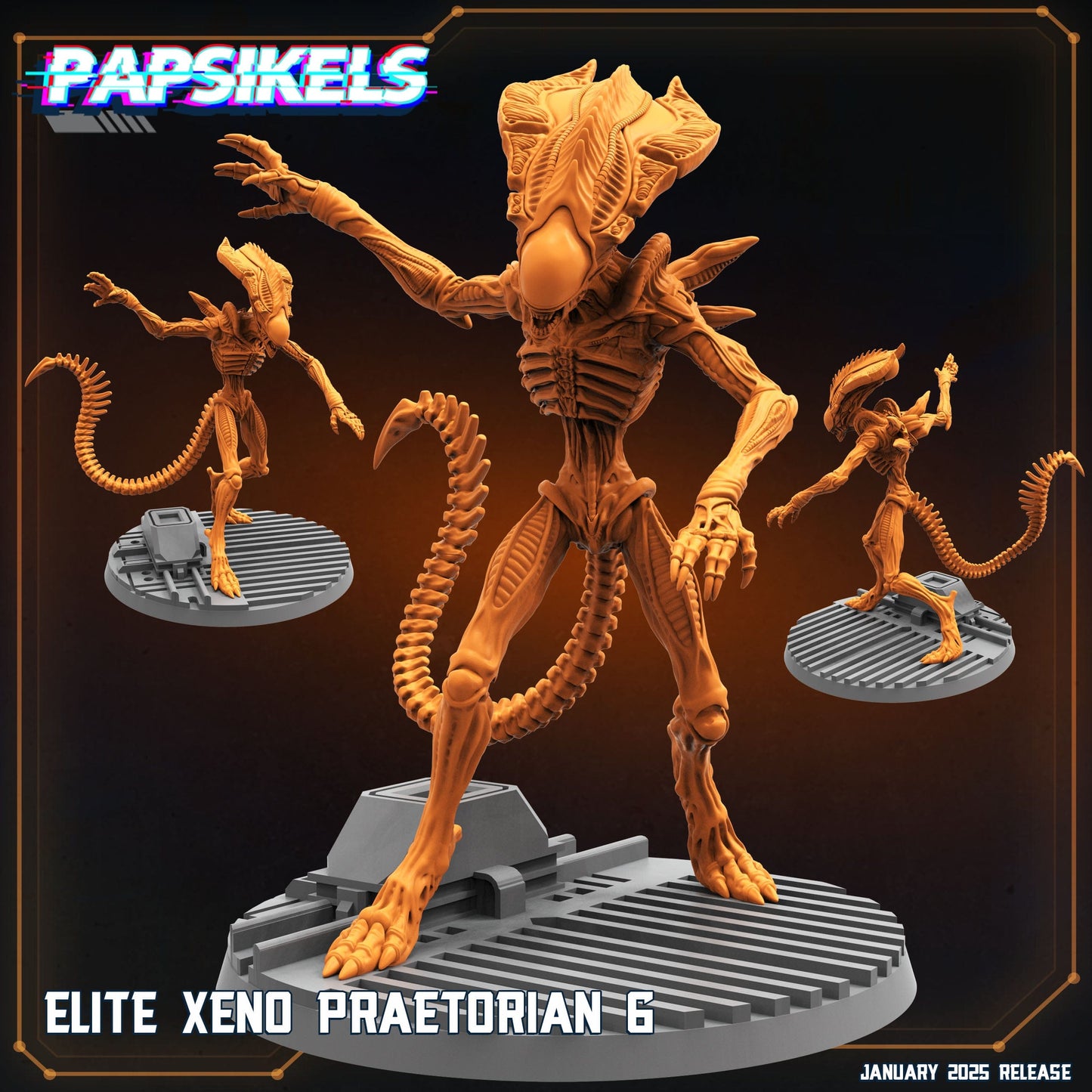 3D Printed Papsikels Elite Xeno Praetorians Set January 2025 - Scifi 28mm 32mm - 3D Printing Boss 