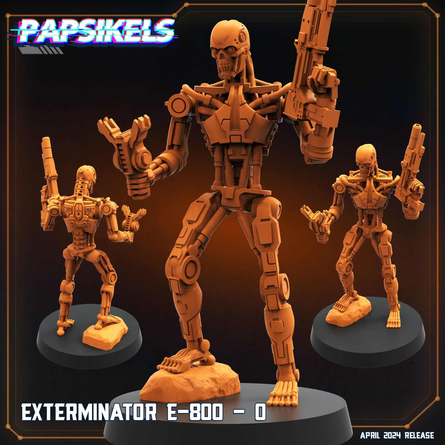 3D Printed Papsikels Exterminator E 800 Set Democracy Troopers SciFi Set 28mm 32mm - 3D Printing Boss 