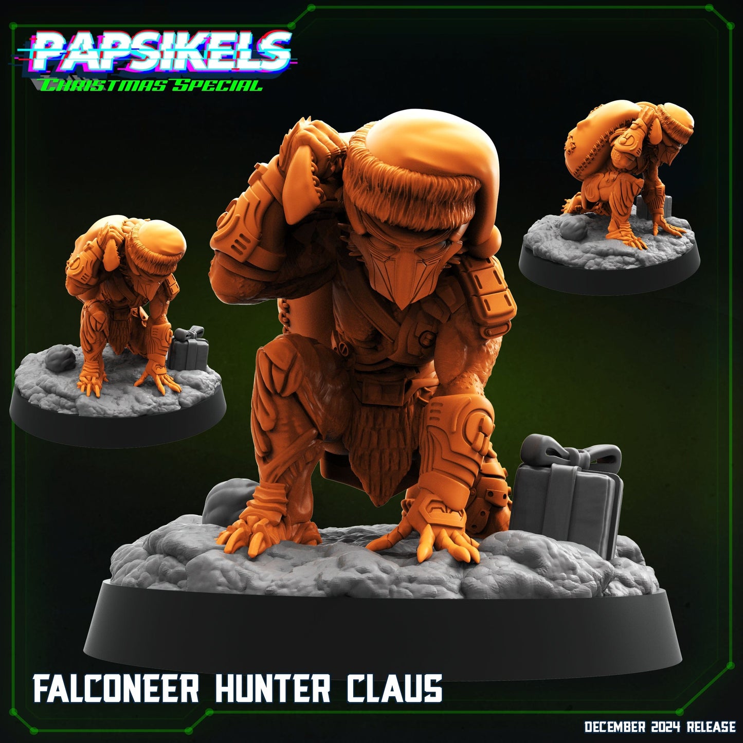 3D Printed Papsikels Falconeer Hunter Claus 28mm 32mm - 3D Printing Boss 