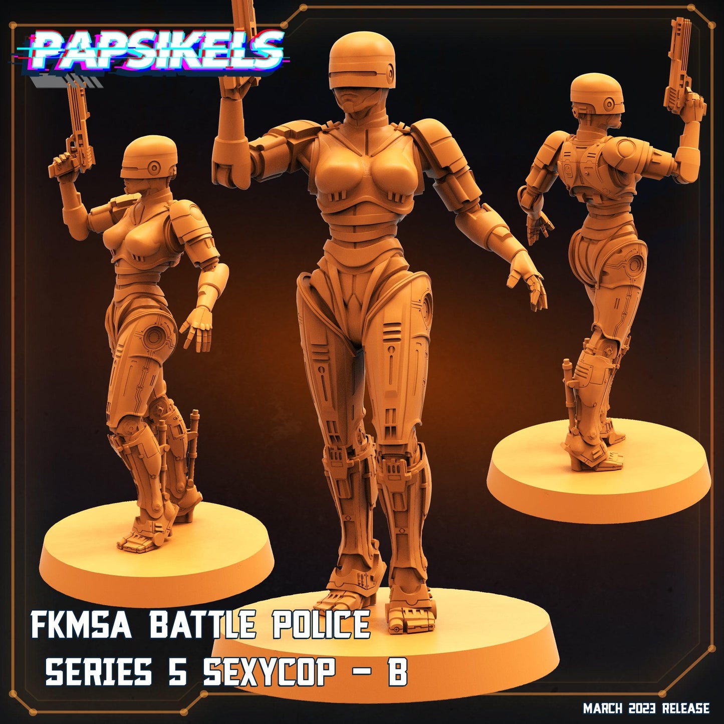 3D Printed Papsikels - Fkmsa Battle Police Series 5 Sexycop Set - 28mm 32mm - 3D Printing Boss 