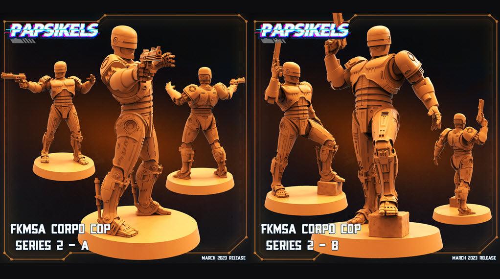 3D Printed Papsikels - Fkmsa Corpo Cop Series 2 Set - 28mm 32mm - 3D Printing Boss 