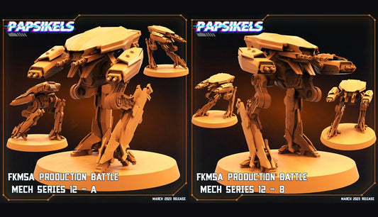 3D Printed Papsikels - Fkmsa Production Battle Mech Series 12 Set - 28mm 32mm - 3D Printing Boss 