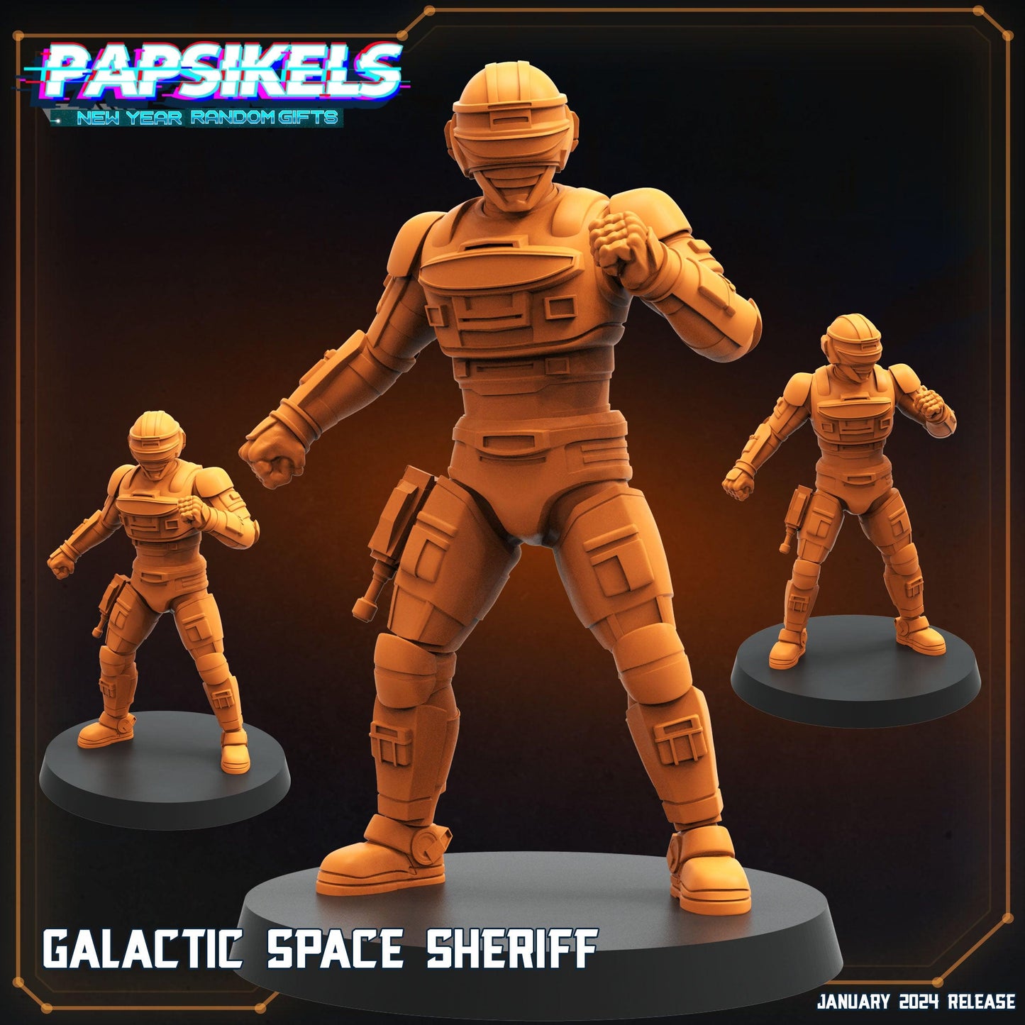 3D Printed Papsikels Galactic Space Sheriff 28mm 32mm - 3D Printing Boss 