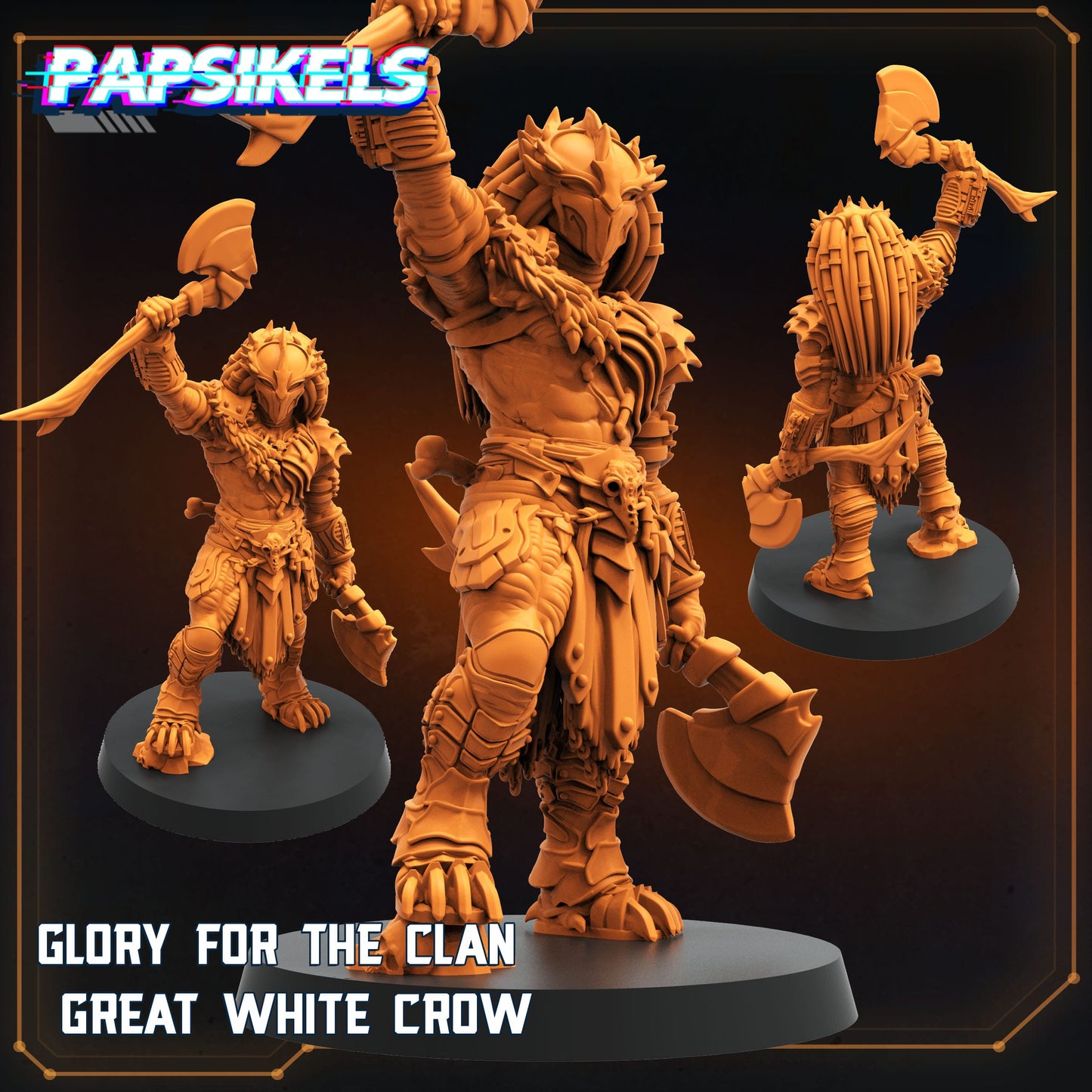 3D Printed Papsikels Glory For The Clan Great White Crow 28mm 32mm - 3D Printing Boss 
