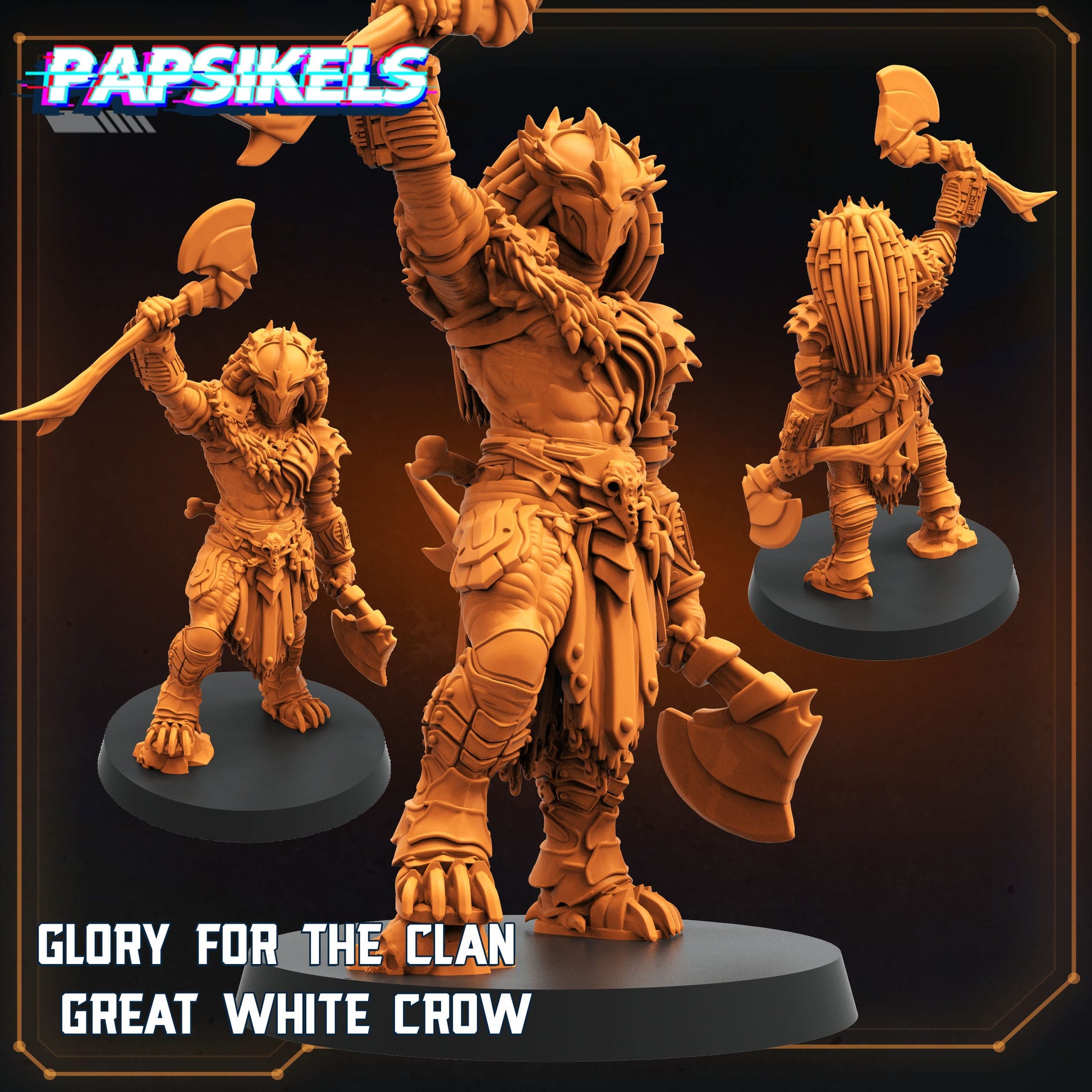 3D Printed Papsikels Glory For The Clan Great White Crow 28mm 32mm - 3D Printing Boss 