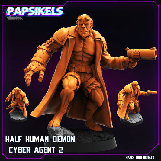 3D Printed Papsikels Half Human Demon Cyber Agent 2 MARCH 2025 CYBERPUNK 28mm 32mm - 3D Printing Boss 