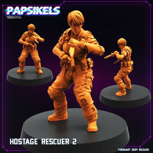 3D Printed Papsikels Hostage Rescuer February 2025 Cyberpunk 28mm 32mm - 3D Printing Boss 
