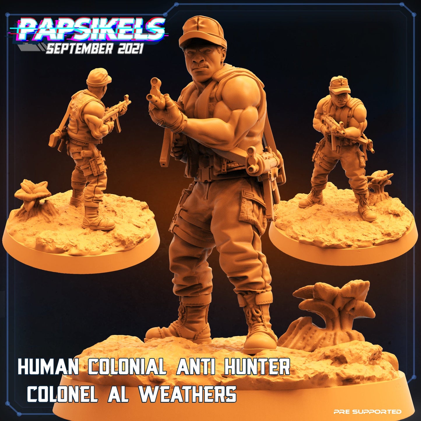 3D Printed Papsikels Human Colonial Anti Hunter Set Skull Hunters 2 The Exterminators 28mm 32mm - 3D Printing Boss 