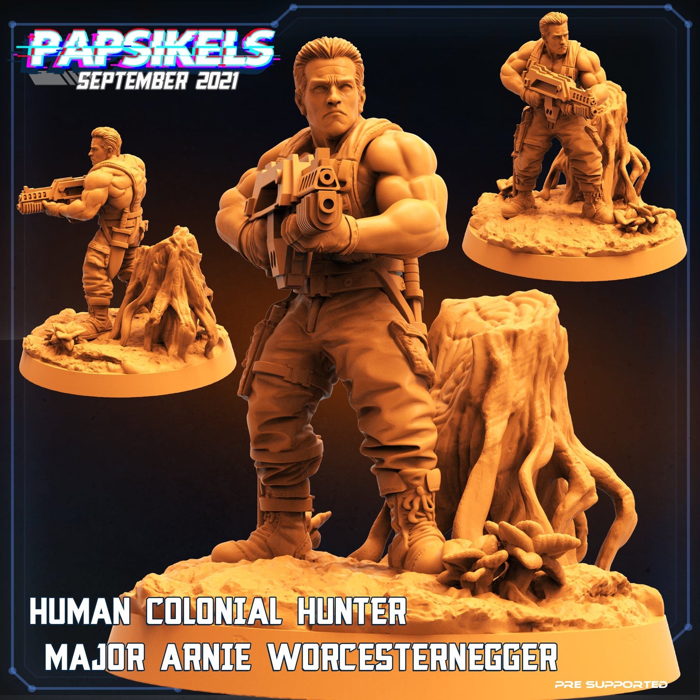 3D Printed Papsikels Human Colonial Anti Hunter Set Skull Hunters 2 The Exterminators 28mm 32mm - 3D Printing Boss 