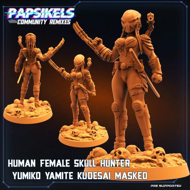 3D Printed Papsikels Human Female Skull Hunter Yumiko Yamite Kudesai Skull Hunters 2 The Exterminators 28mm 32mm - 3D Printing Boss 