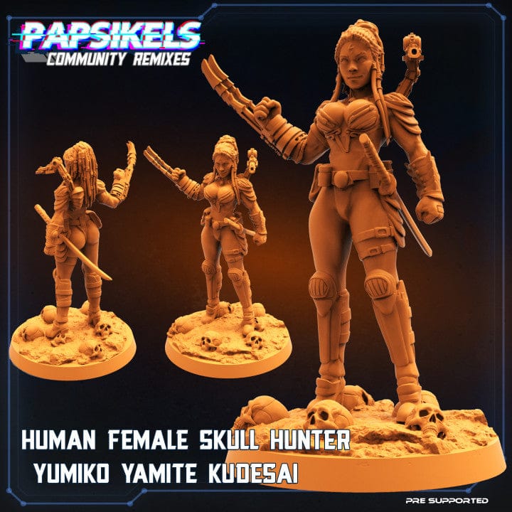 3D Printed Papsikels Human Female Skull Hunter Yumiko Yamite Kudesai Skull Hunters 2 The Exterminators 28mm 32mm - 3D Printing Boss 