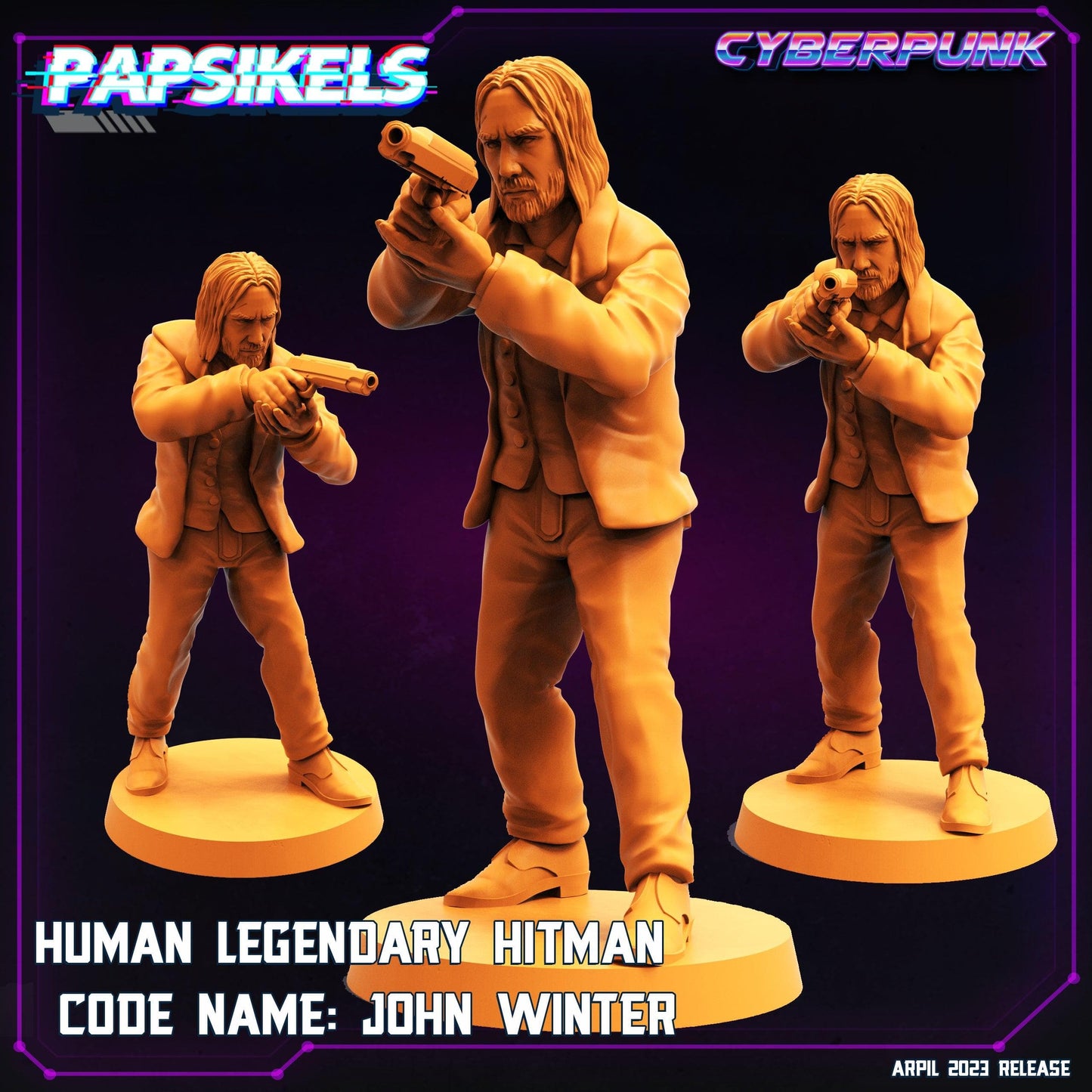 3D Printed Papsikels - Human Gunslinger Set - 28mm 32mm - 3D Printing Boss 