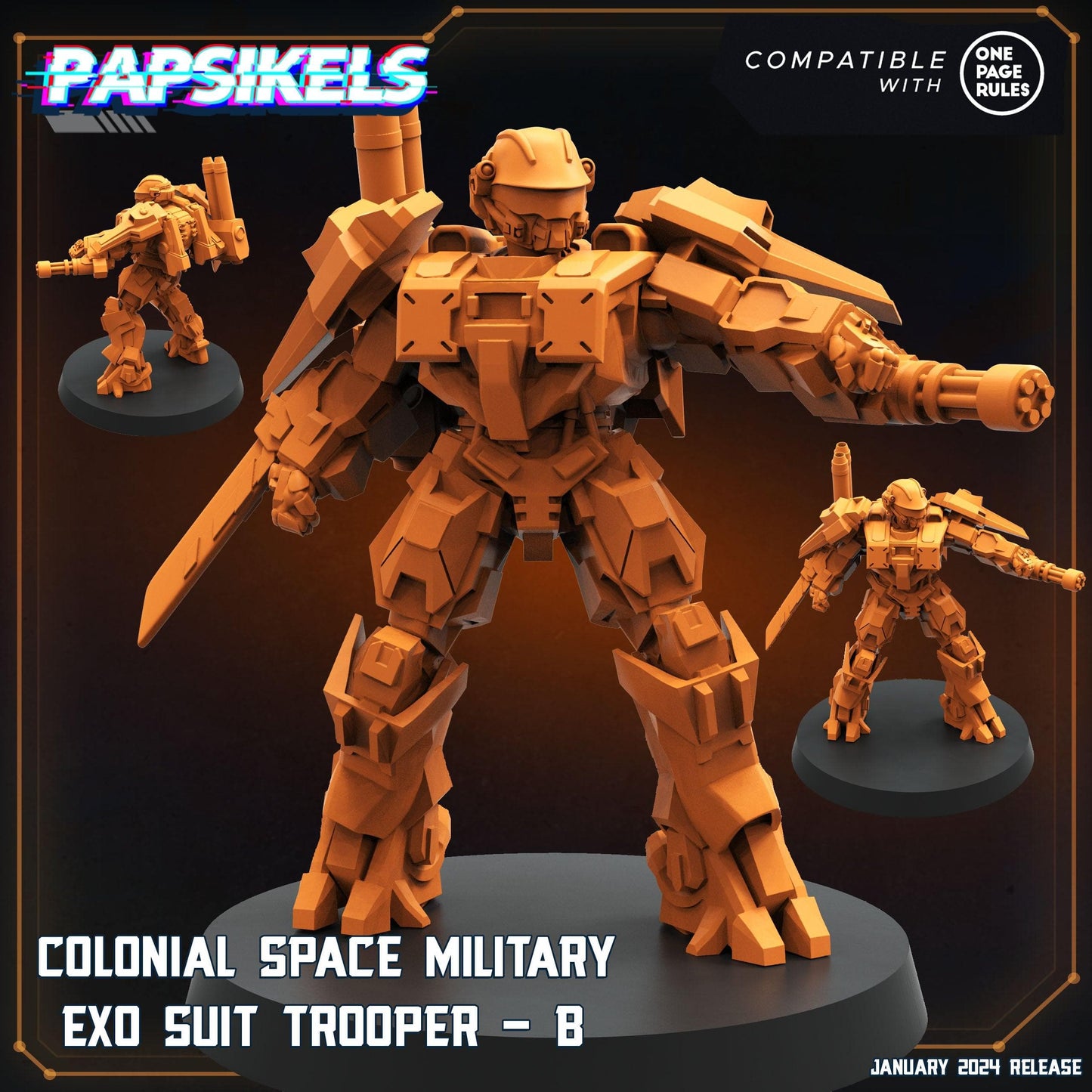 3D Printed Papsikels Human Offence Force Mech Troopers Set Dropship Troopers 28mm 32mm - 3D Printing Boss 