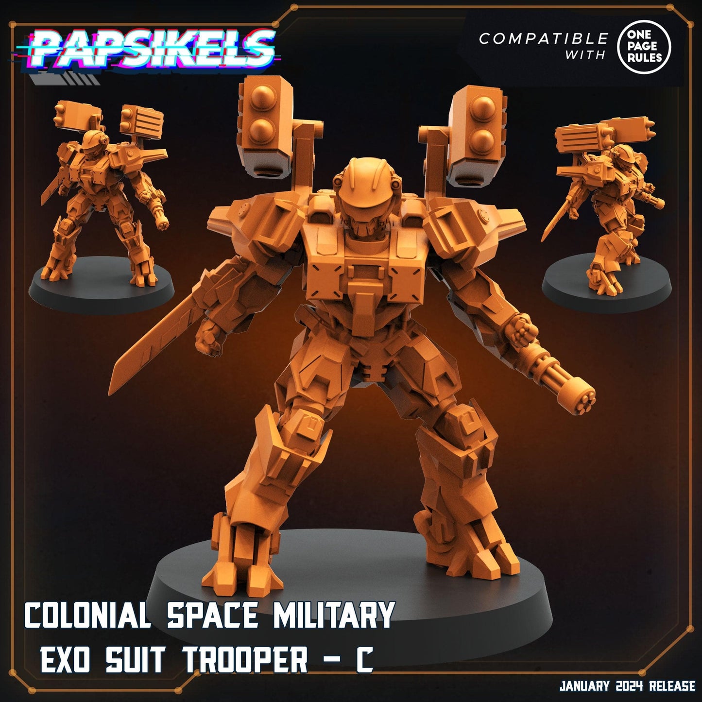 3D Printed Papsikels Human Offence Force Mech Troopers Set Dropship Troopers 28mm 32mm - 3D Printing Boss 