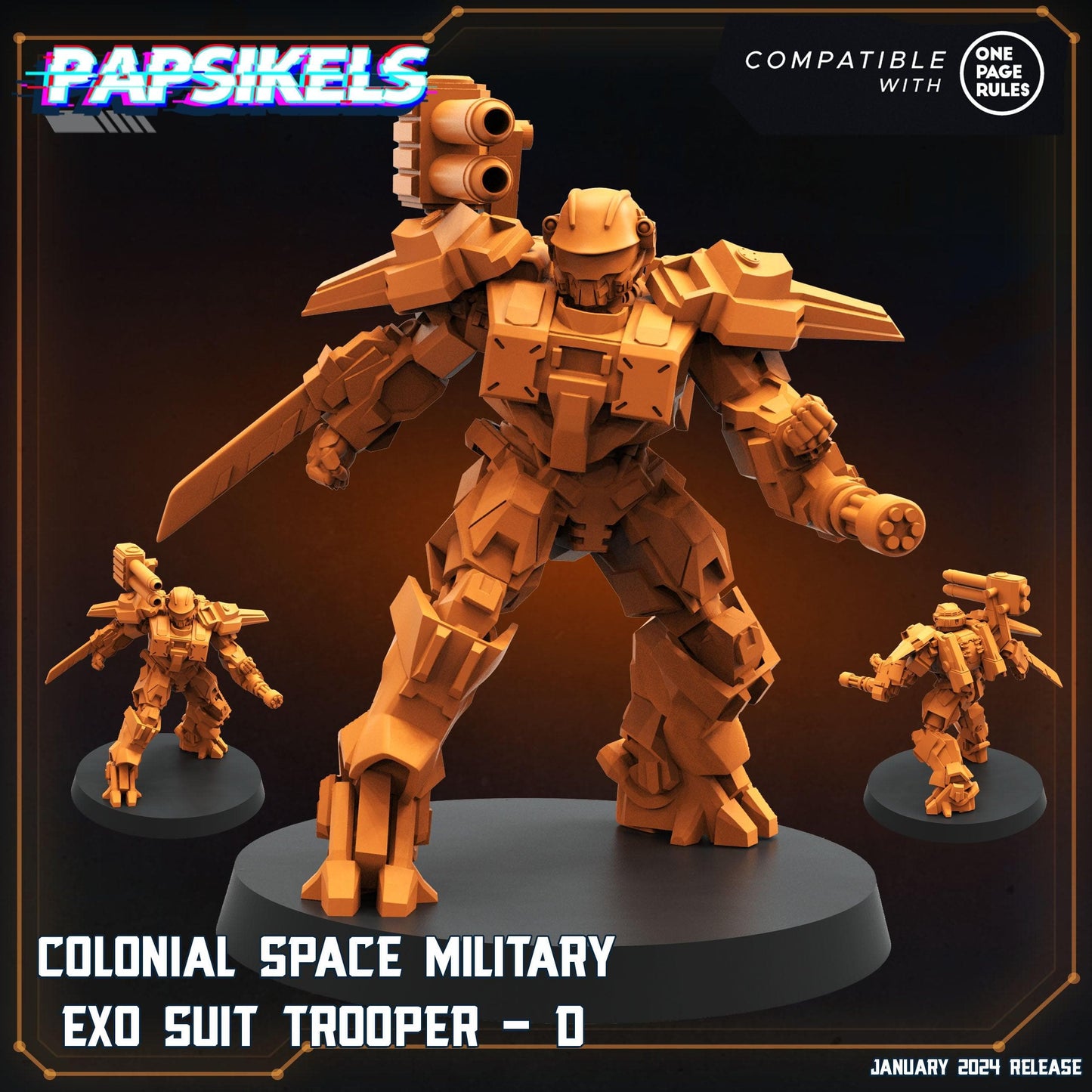 3D Printed Papsikels Human Offence Force Mech Troopers Set Dropship Troopers 28mm 32mm - 3D Printing Boss 
