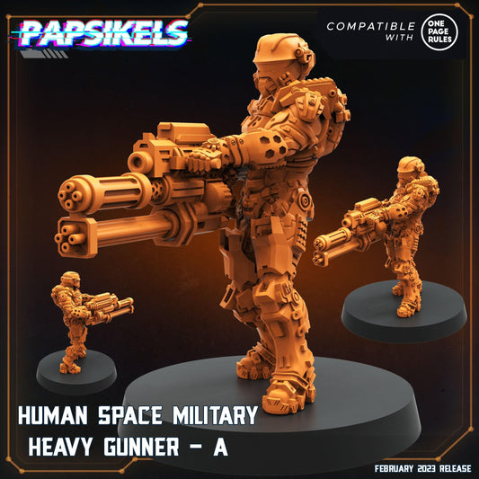 3D Printed Papsikels Human Space Military Heavy Gunners Set 28mm 32mm - 3D Printing Boss 
