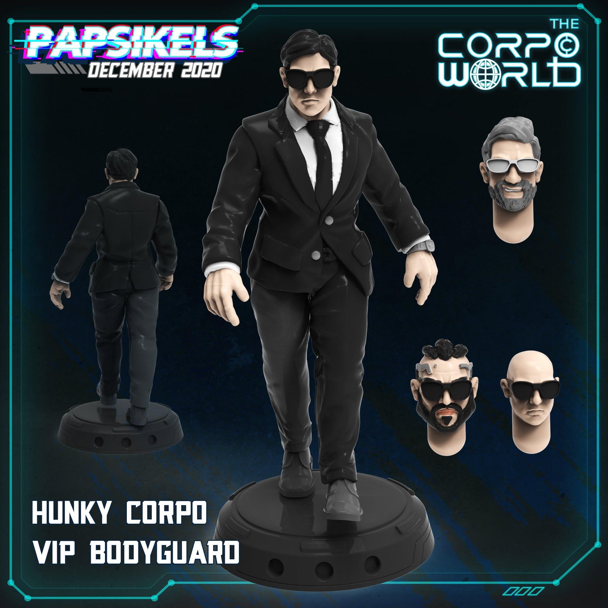 3D Printed Papsikels Hunky Corpo Vip Bodyguard 28mm 32mm - 3D Printing Boss 