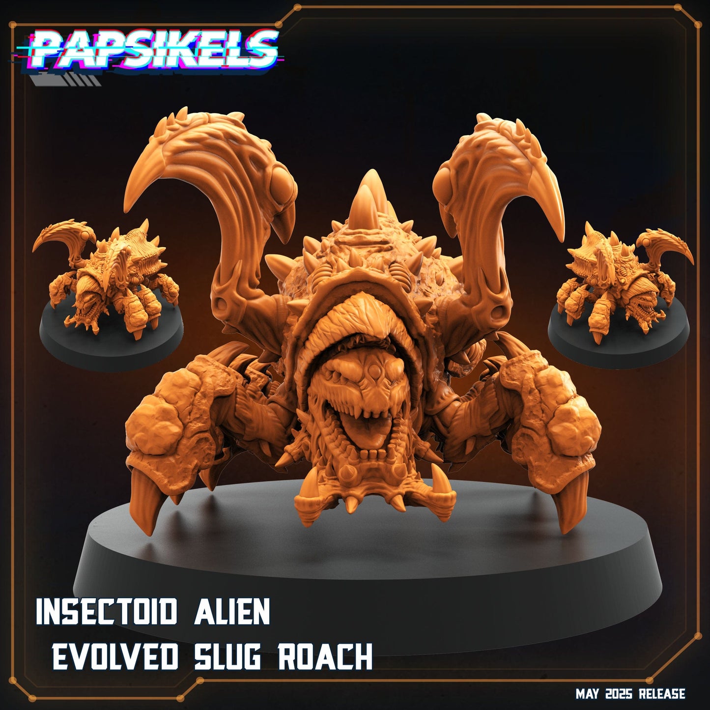 3D Printed Papsikels Insectoid Alien Evolved Slug Roach Set May 2025 Alien vs. Humans Reconnaissance 28mm 32mm - 3D Printing Boss 