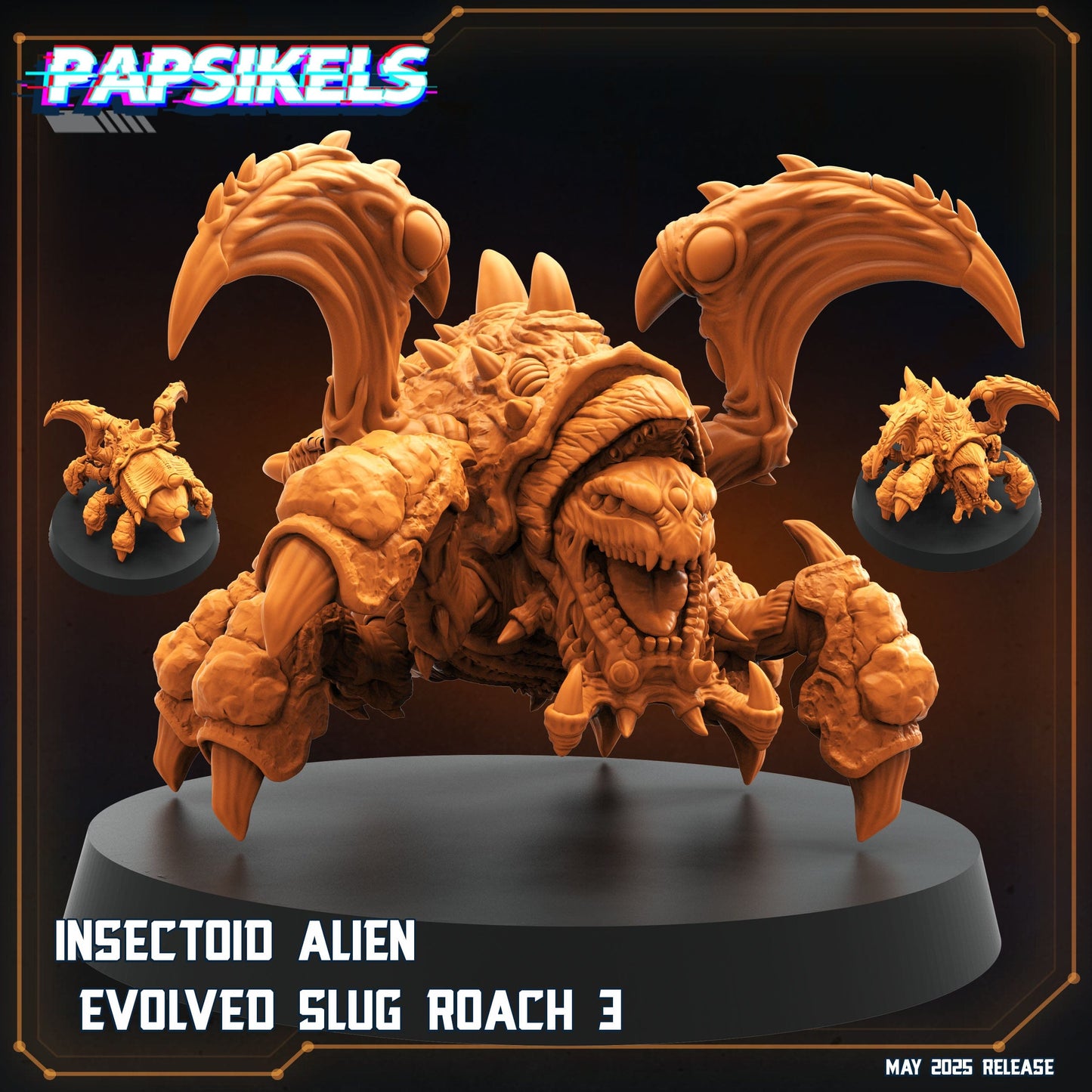3D Printed Papsikels Insectoid Alien Evolved Slug Roach Set May 2025 Alien vs. Humans Reconnaissance 28mm 32mm - 3D Printing Boss 