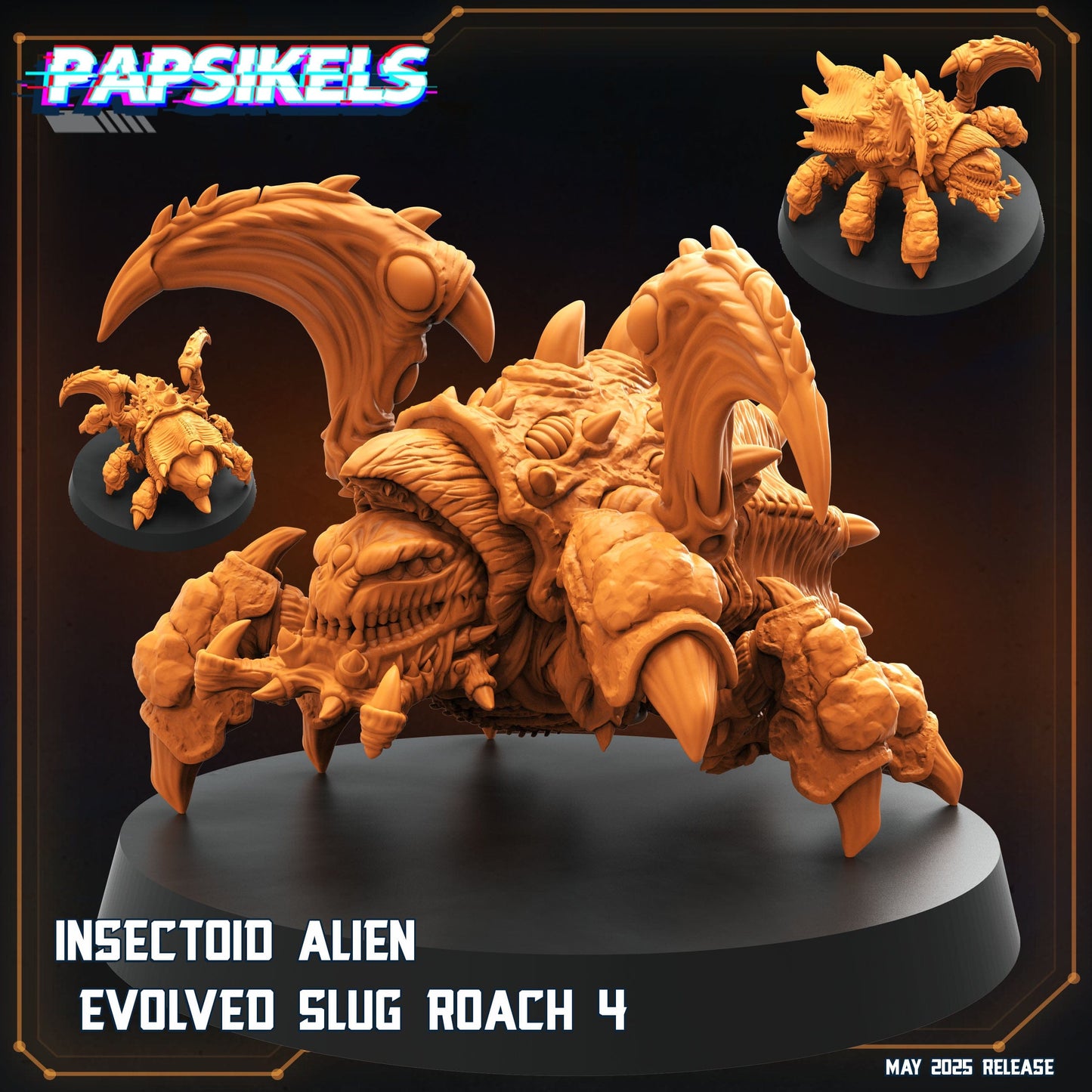 3D Printed Papsikels Insectoid Alien Evolved Slug Roach Set May 2025 Alien vs. Humans Reconnaissance 28mm 32mm - 3D Printing Boss 
