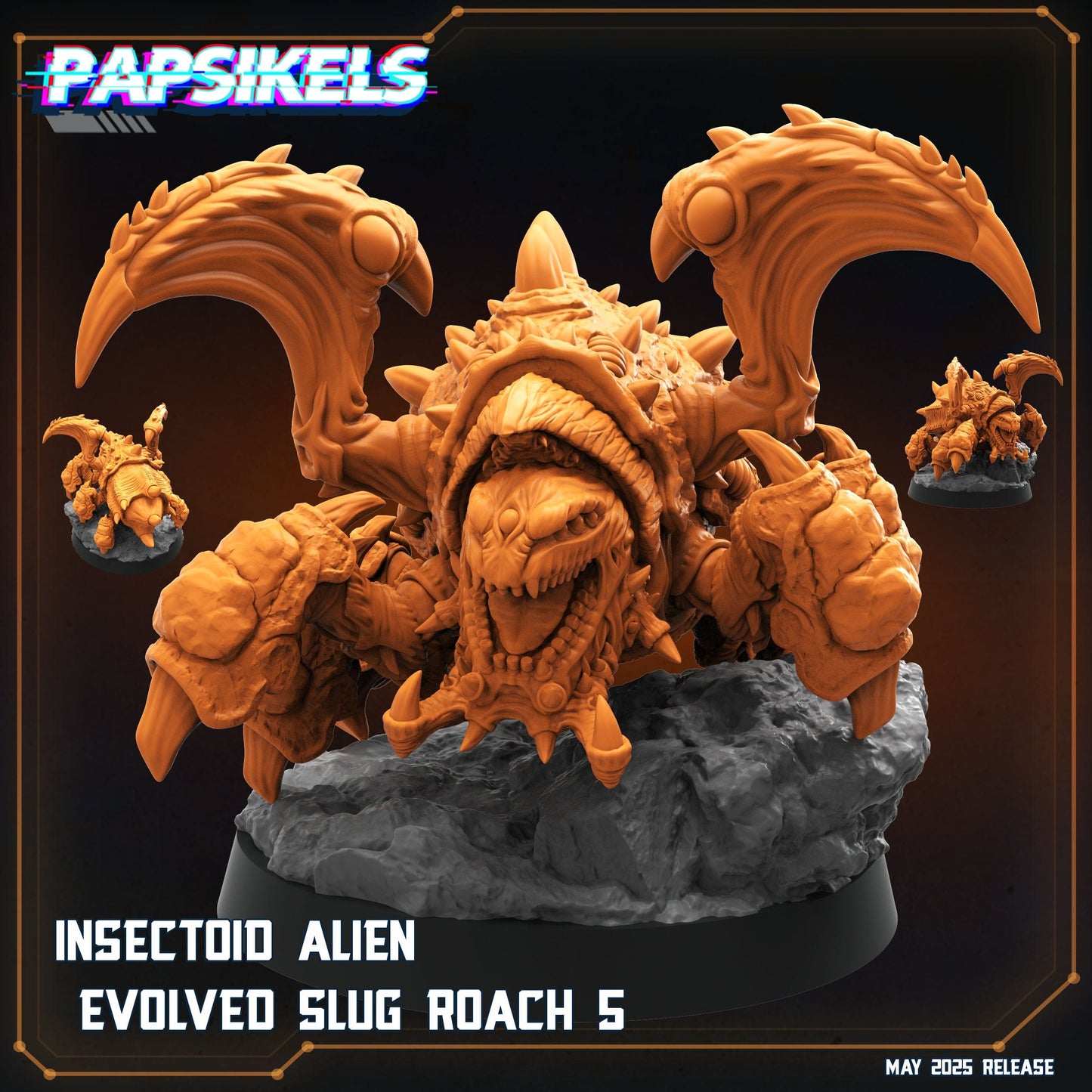 3D Printed Papsikels Insectoid Alien Evolved Slug Roach Set May 2025 Alien vs. Humans Reconnaissance 28mm 32mm - 3D Printing Boss 