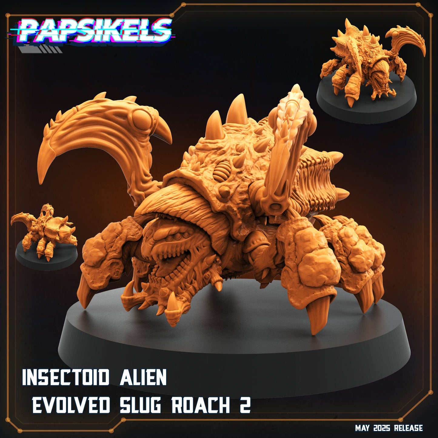 3D Printed Papsikels Insectoid Alien Evolved Slug Roach Set May 2025 Alien vs. Humans Reconnaissance 28mm 32mm - 3D Printing Boss 
