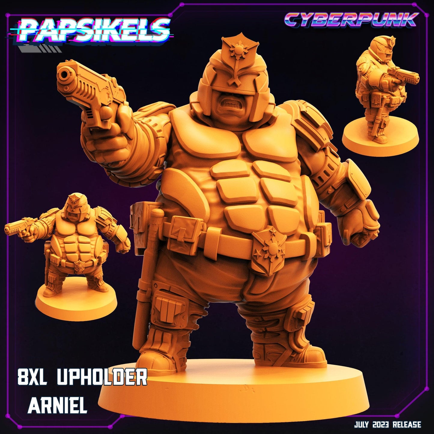 3D Printed Papsikels July 2023 - Cyberpunk 8XL Upholder Set 28mm 32mm - 3D Printing Boss 