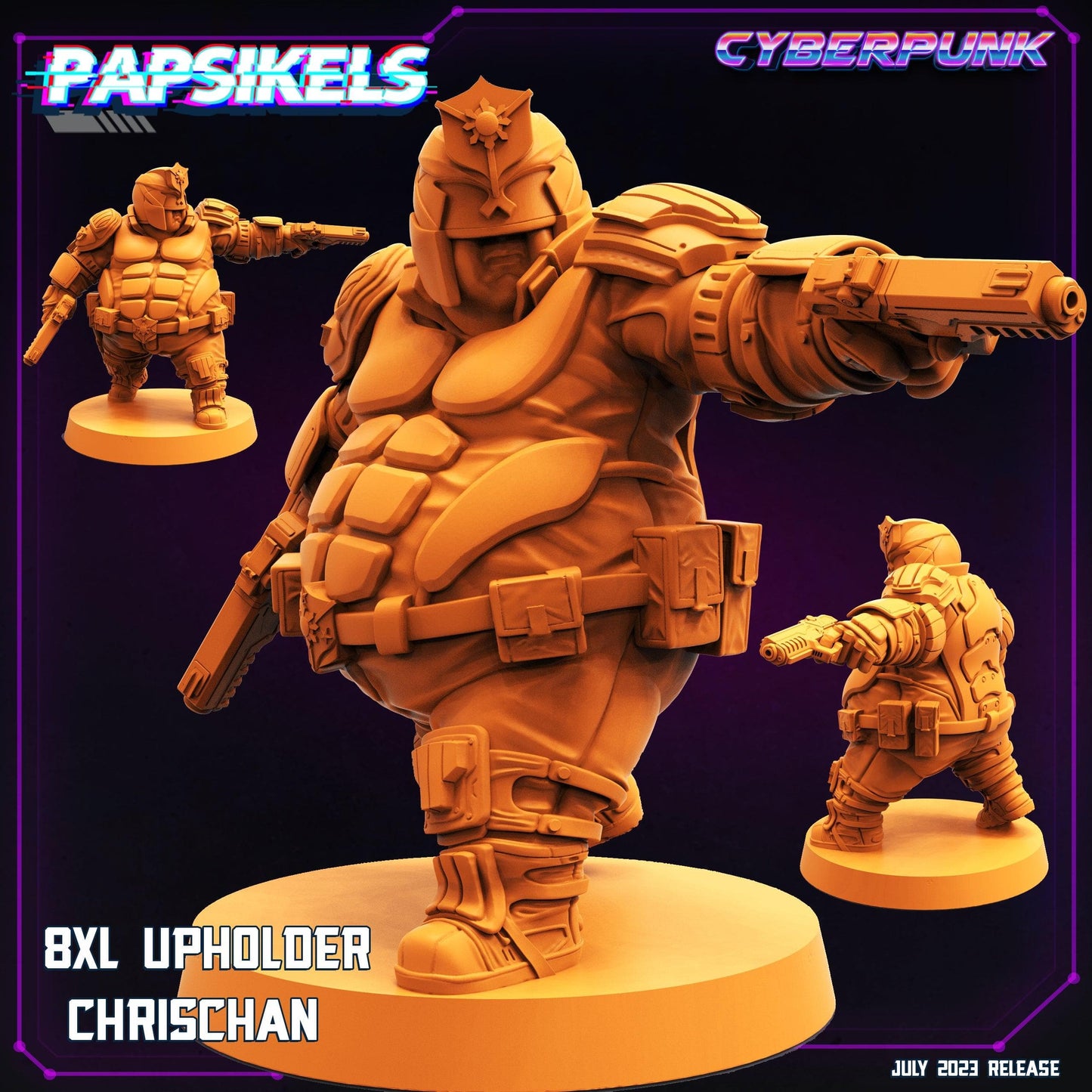 3D Printed Papsikels July 2023 - Cyberpunk 8XL Upholder Set 28mm 32mm - 3D Printing Boss 