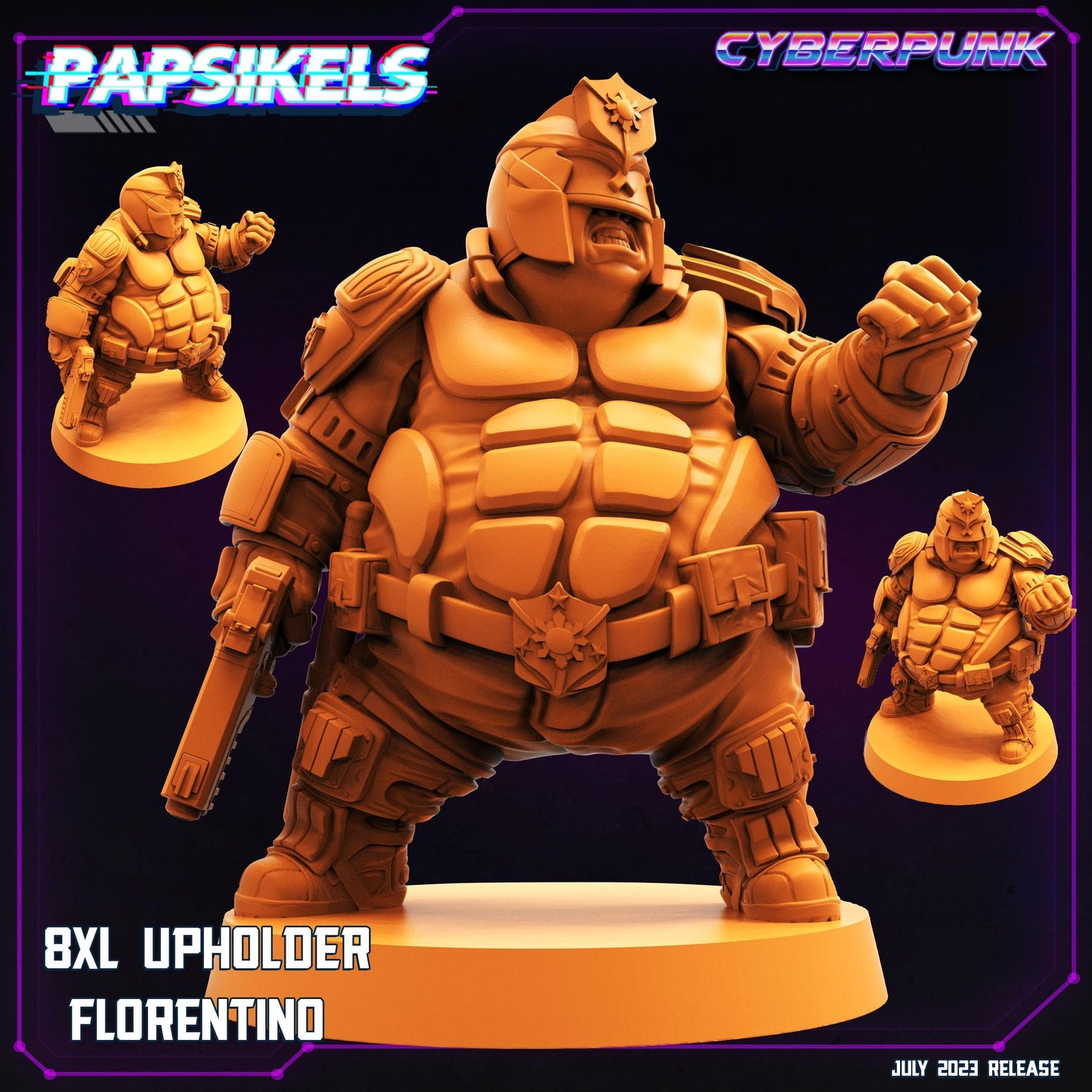 3D Printed Papsikels July 2023 - Cyberpunk 8XL Upholder Set 28mm 32mm - 3D Printing Boss 