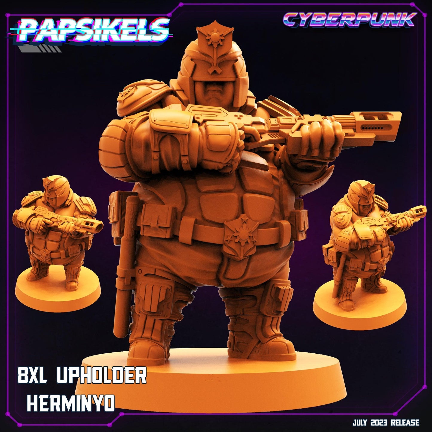 3D Printed Papsikels July 2023 - Cyberpunk 8XL Upholder Set 28mm 32mm - 3D Printing Boss 