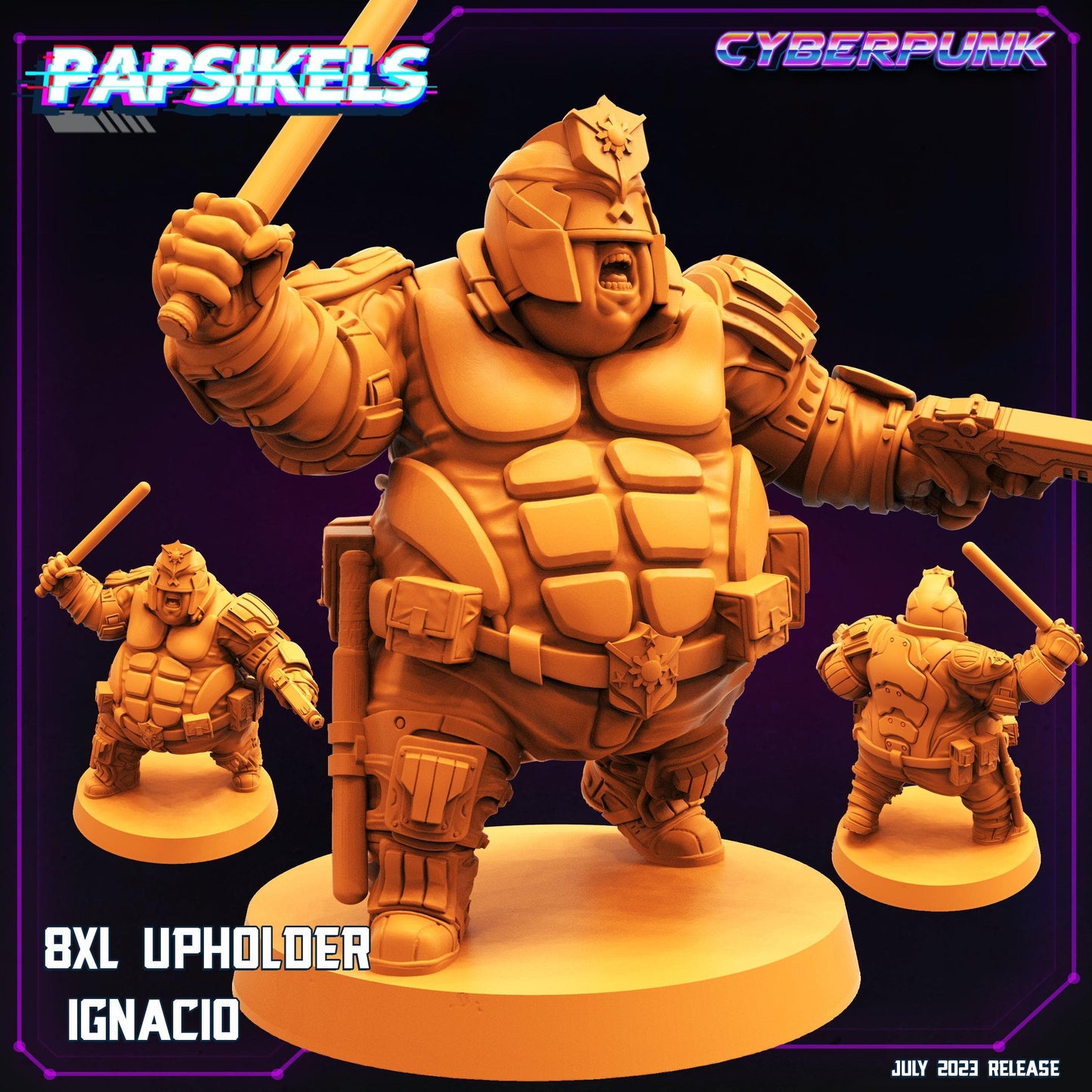 3D Printed Papsikels July 2023 - Cyberpunk 8XL Upholder Set 28mm 32mm - 3D Printing Boss 
