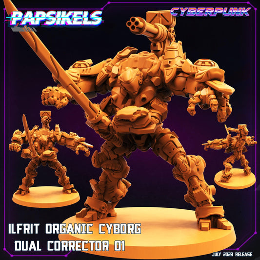 3D Printed Papsikels July 2023 - Cyberpunk Ilfrit Organic Cyborg Dual Corrector 01 28mm 32mm - 3D Printing Boss 