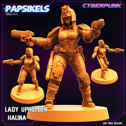 3D Printed Papsikels July 2023 - Cyberpunk Lady Upholder Set 28mm 32mm - 3D Printing Boss 
