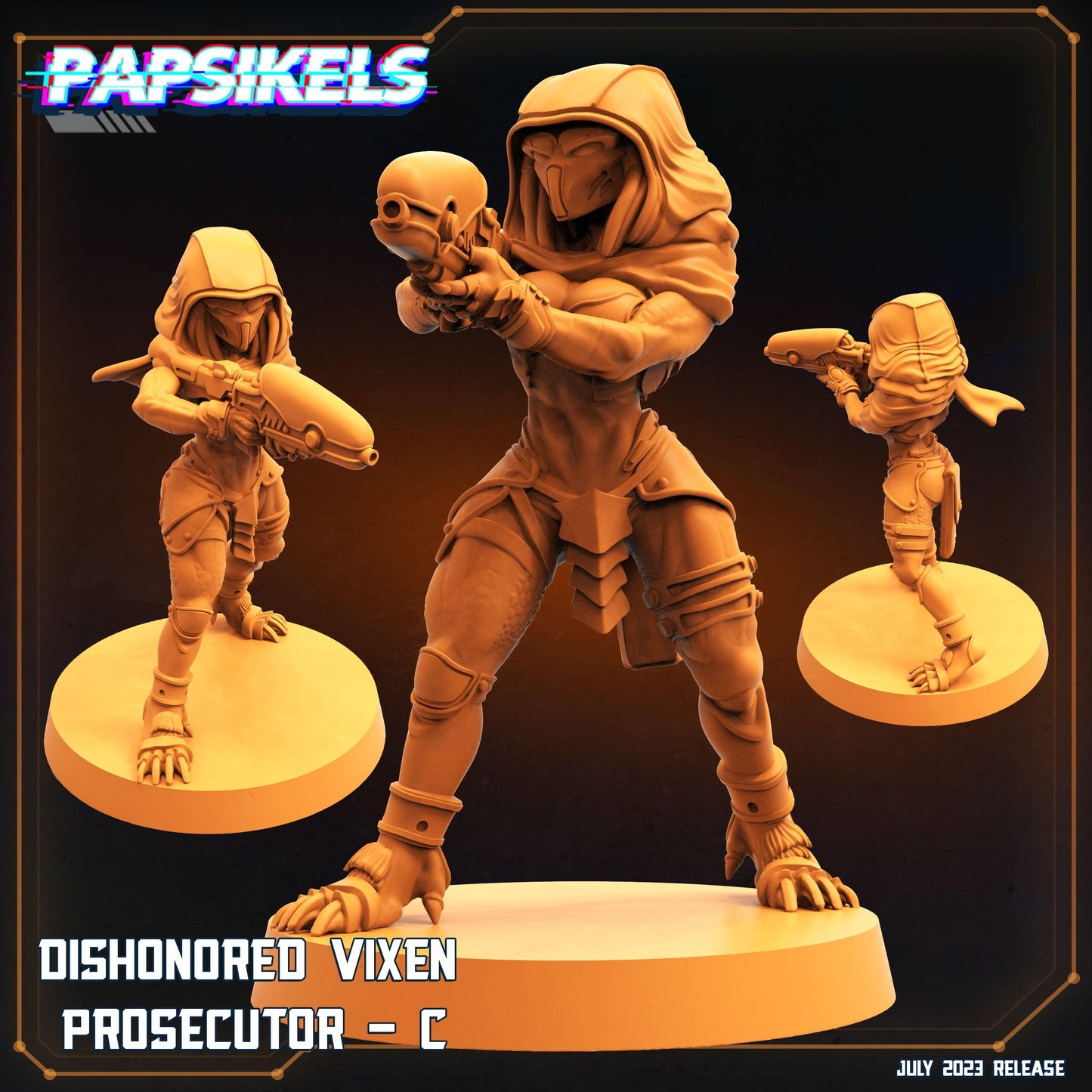 3D Printed Papsikels July 2023 - Xeno Wars Dishonored Vixen Persecutor Squad Set 28mm 32mm - 3D Printing Boss 
