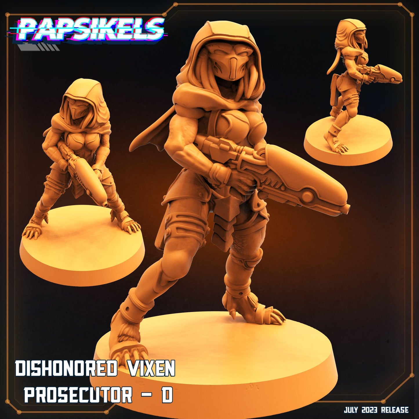 3D Printed Papsikels July 2023 - Xeno Wars Dishonored Vixen Persecutor Squad Set 28mm 32mm - 3D Printing Boss 